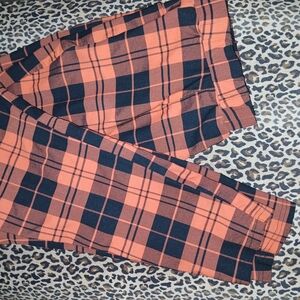 Plaid  Bottoms in Orange and Black